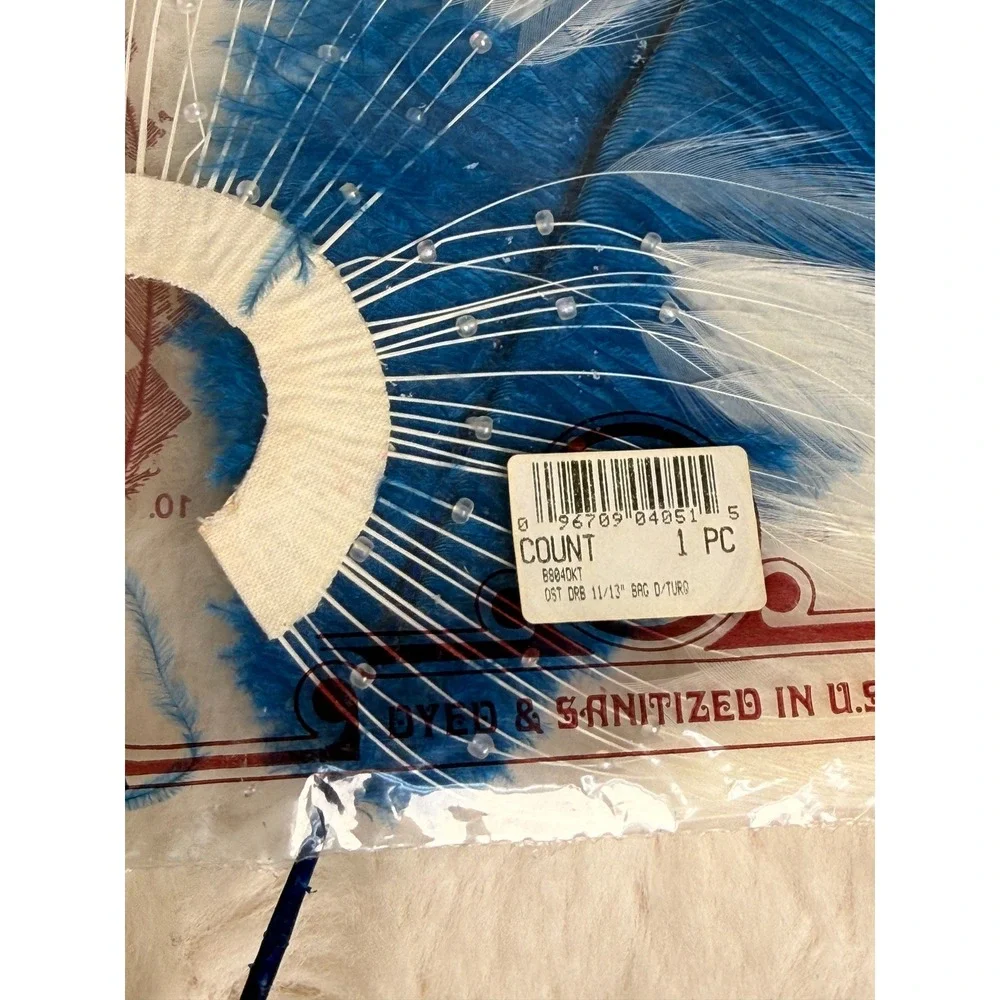 Vintage Zucker Feather Products Ostrich Peacock Feathers Turquoise Craft Lot 3pk